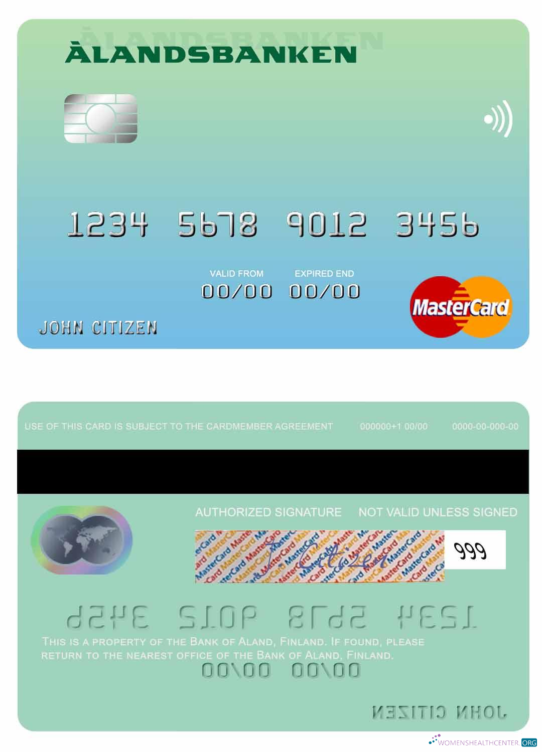 Download Finland Bank of Aland mastercard Photoshop template